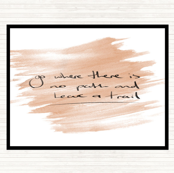 Watercolour Leave A Trail Quote Dinner Table Placemat