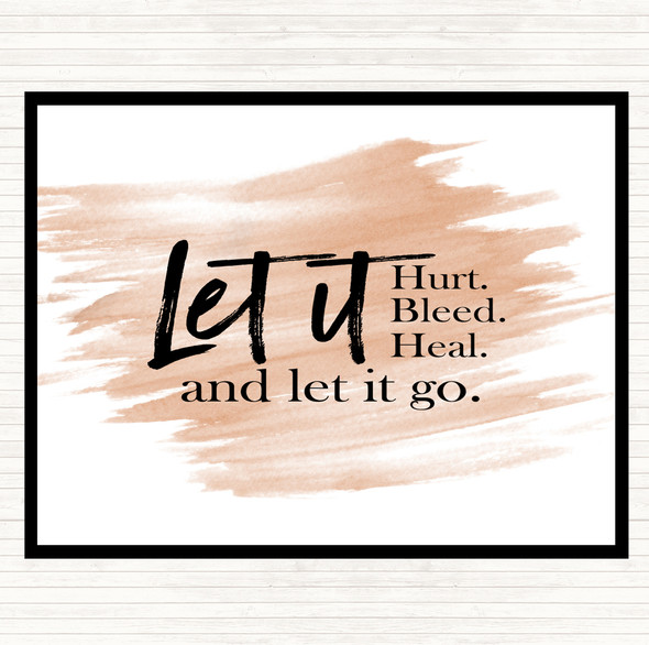 Watercolour Let It Go Quote Dinner Table Placemat