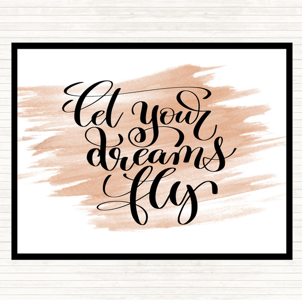 Watercolour Let Your Dreams Fly Quote Dinner Table Placemat