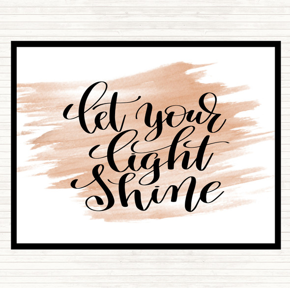 Watercolour Let Your Light Shine Quote Mouse Mat Pad