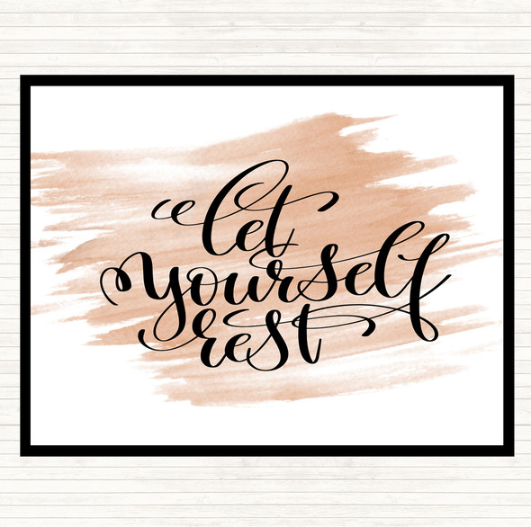 Watercolour Let Yourself Rest Quote Mouse Mat Pad