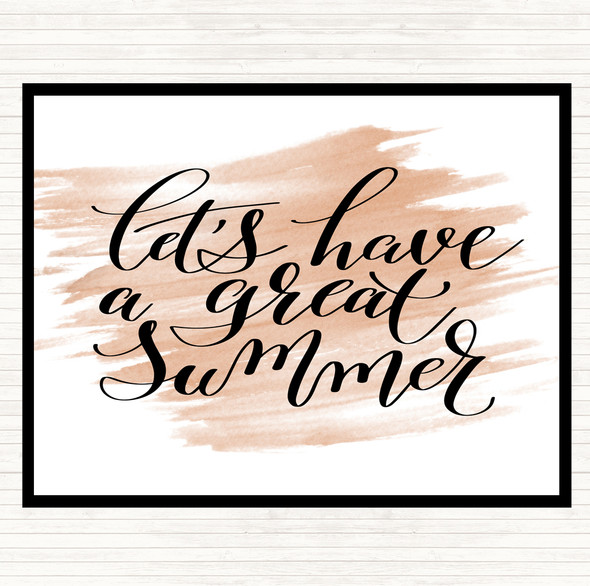 Watercolour Lets Have A Great Summer Quote Dinner Table Placemat