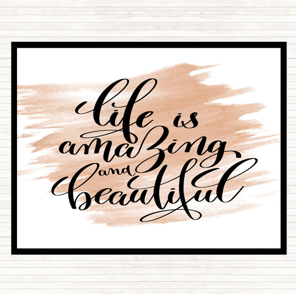 Watercolour Life Amazing Quote Dinner Table Placemat