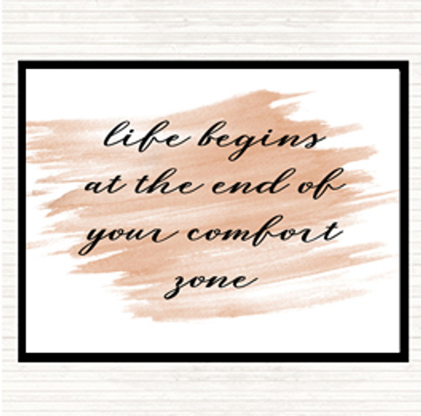 Watercolour Life Begins Quote Mouse Mat Pad