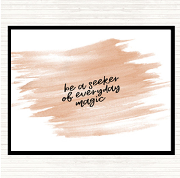 Watercolour Be A Seeker Quote Mouse Mat Pad