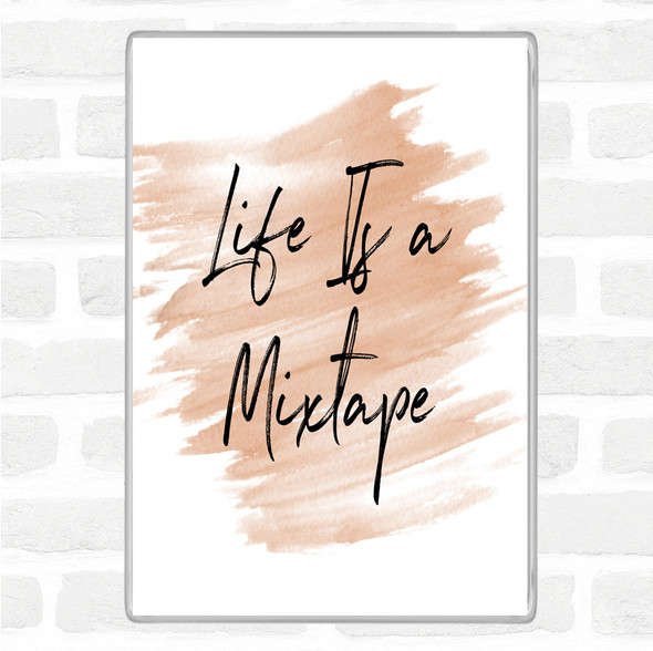 Watercolour Life Is A Mixtape Quote Jumbo Fridge Magnet