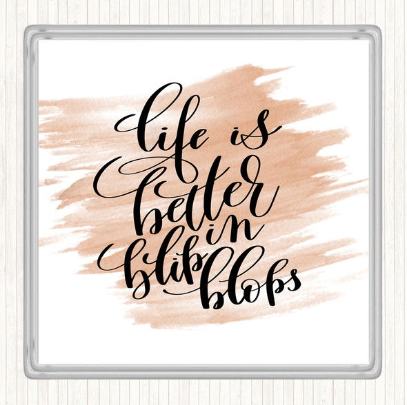 Watercolour Life Is Better In Flip Flops Quote Drinks Mat Coaster