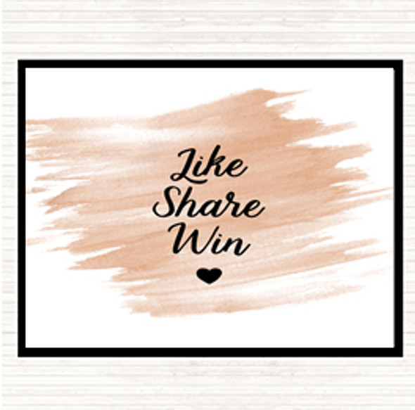 Watercolour Like Share Win Quote Mouse Mat Pad