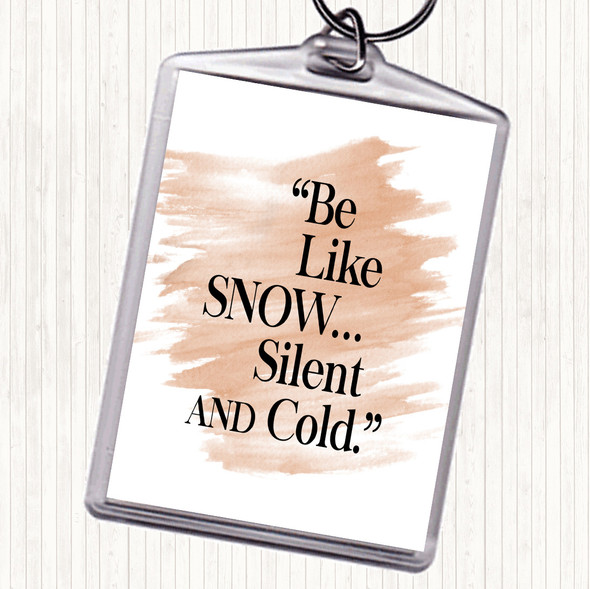 Watercolour Like Snow Quote Bag Tag Keychain Keyring