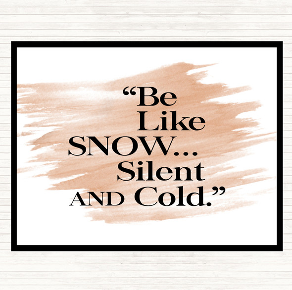 Watercolour Like Snow Quote Dinner Table Placemat