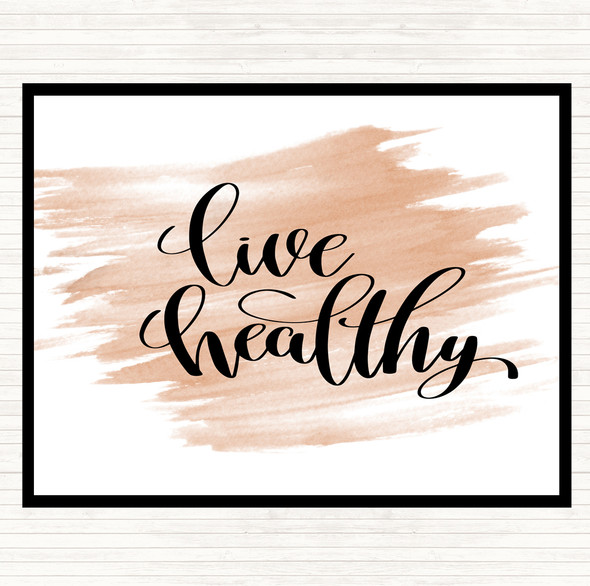 Watercolour Live Healthily Quote Mouse Mat Pad