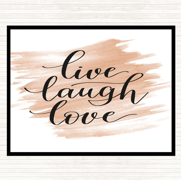 Watercolour Live Laugh Love Quote Mouse Mat Pad