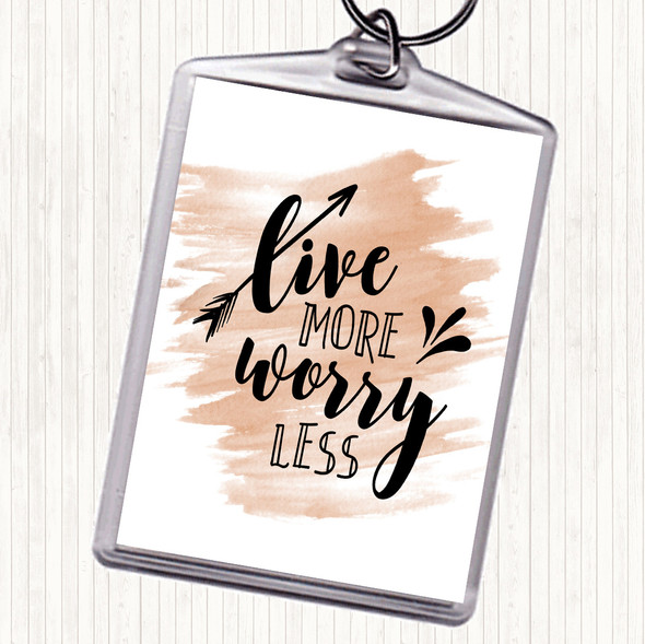 Watercolour Live More Arrow Quote Bag Tag Keychain Keyring