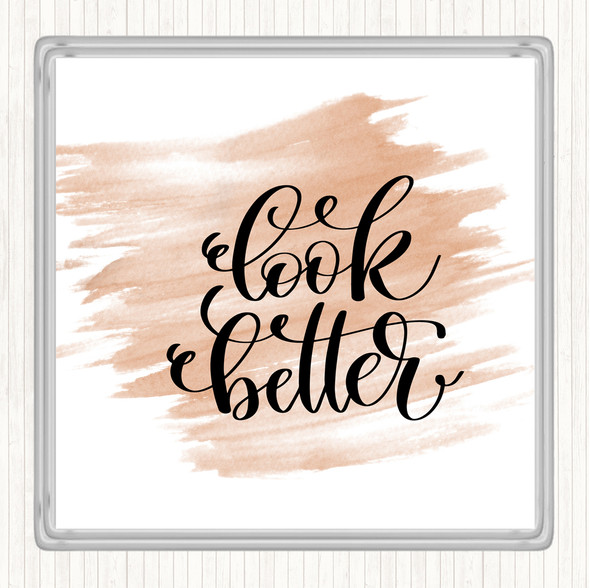 Watercolour Look Better Quote Drinks Mat Coaster