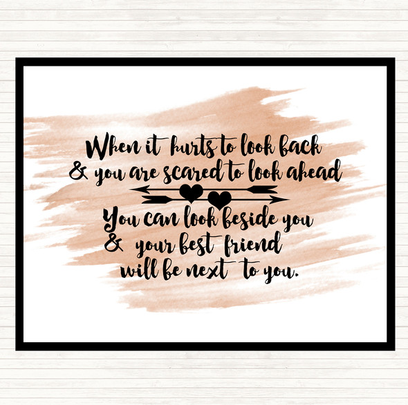 Watercolour Looking Ahead Quote Dinner Table Placemat