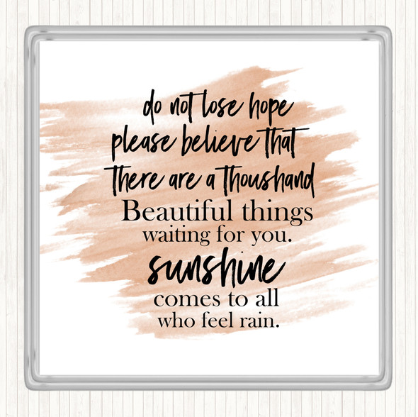 Watercolour Lose Hope Quote Drinks Mat Coaster