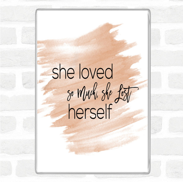 Watercolour Lost Herself Quote Jumbo Fridge Magnet