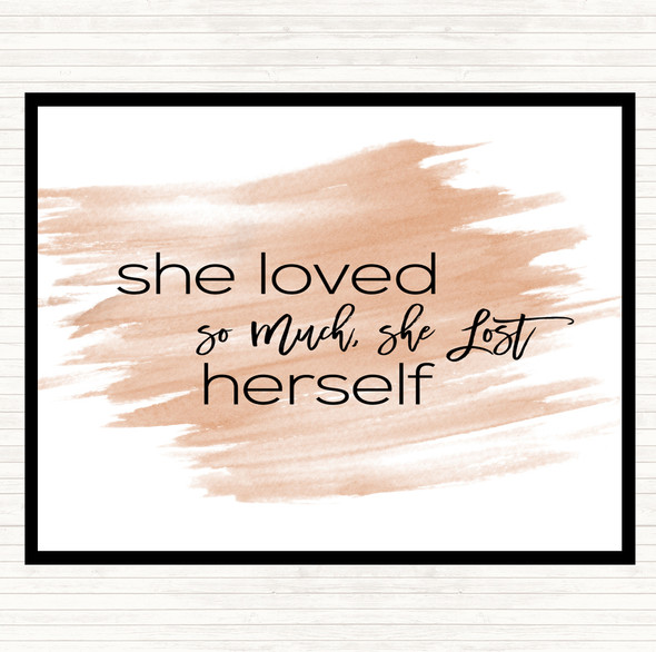 Watercolour Lost Herself Quote Dinner Table Placemat