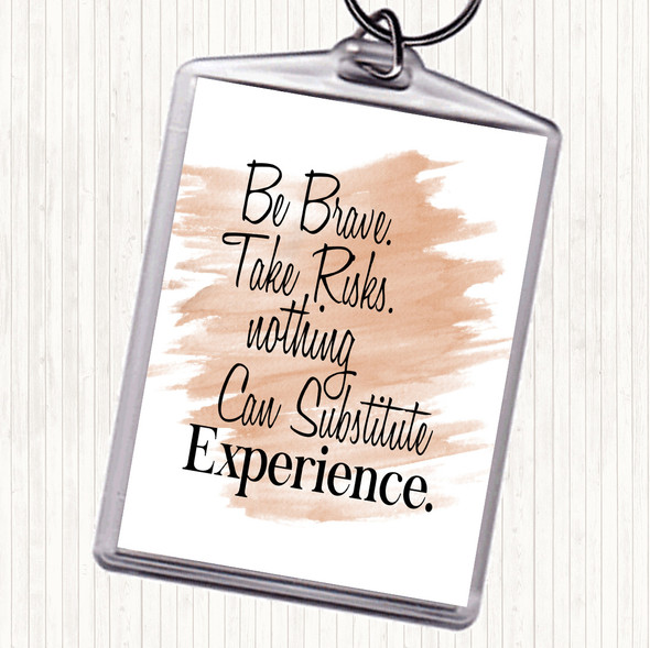 Watercolour Be Brave Quote Bag Tag Keychain Keyring