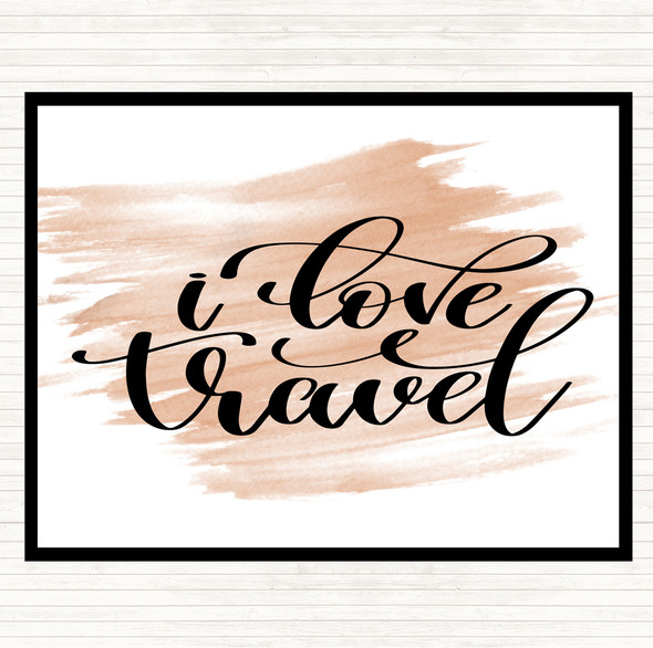 Watercolour Love Travel Quote Mouse Mat Pad