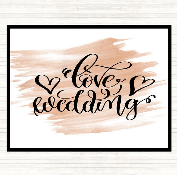 Watercolour Love Wedding Quote Dinner Table Placemat