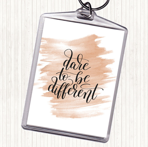 Watercolour Be Different Swirl Quote Bag Tag Keychain Keyring