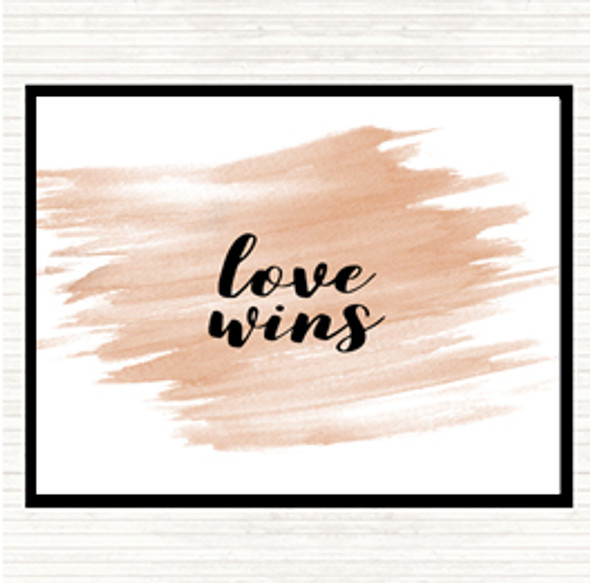 Watercolour Love Wins Quote Mouse Mat Pad