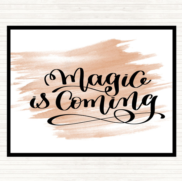 Watercolour Magic Is Coming Quote Dinner Table Placemat