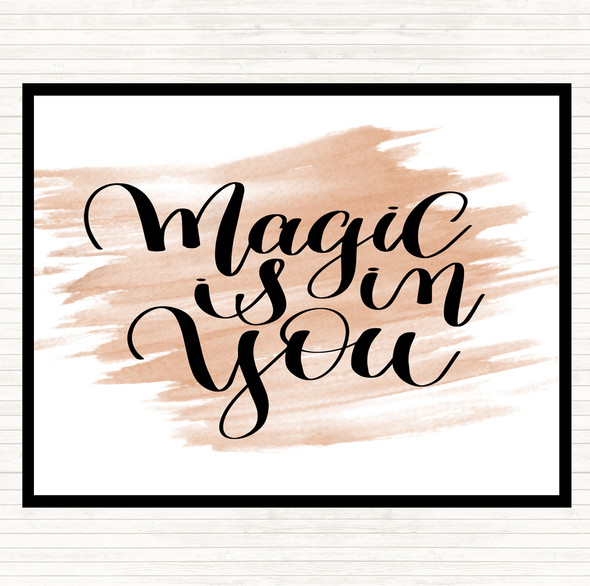 Watercolour Magic Is In You Quote Mouse Mat Pad