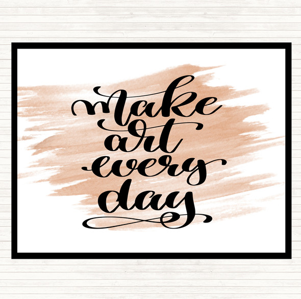 Watercolour Make Art Every Day Quote Mouse Mat Pad