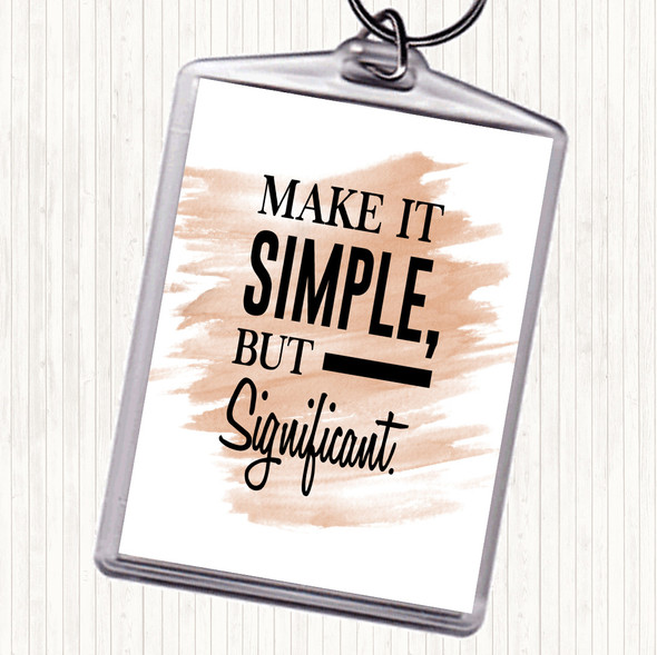 Watercolour Make It Simple Quote Bag Tag Keychain Keyring