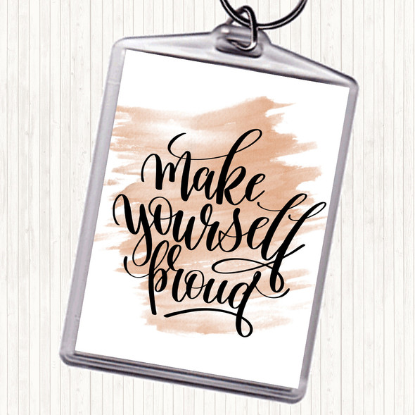 Watercolour Make Yourself Pound Quote Bag Tag Keychain Keyring