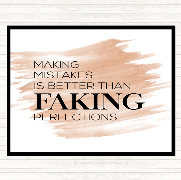 Watercolour Making Mistakes Quote Dinner Table Placemat
