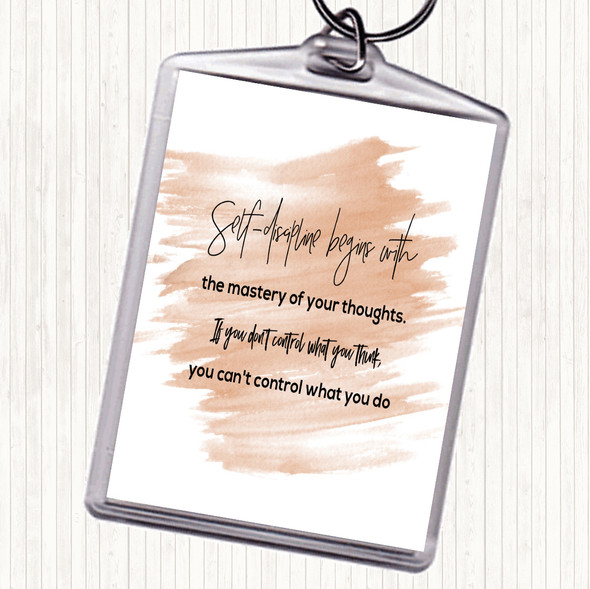 Watercolour Mastery Of Your Thoughts Quote Bag Tag Keychain Keyring