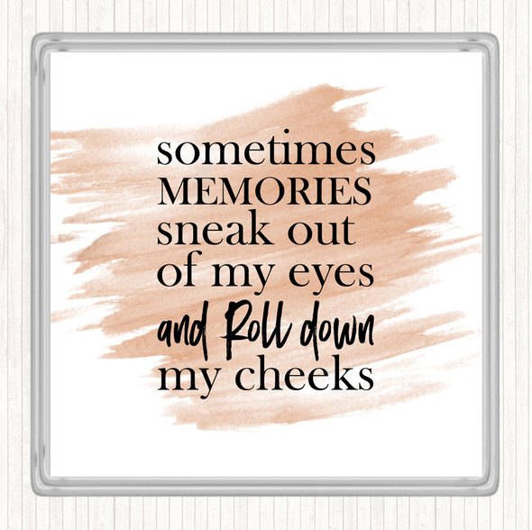 Watercolour Memories Sneak Out Quote Drinks Mat Coaster