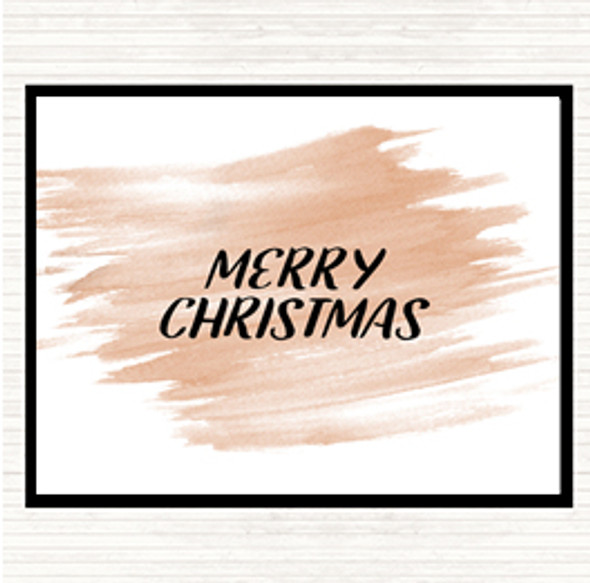 Watercolour Merry Christmas Quote Dinner Table Placemat