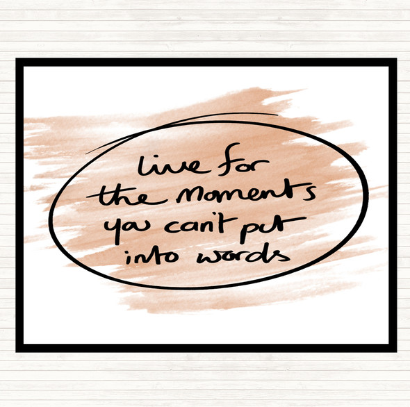 Watercolour Moments No Words Quote Dinner Table Placemat