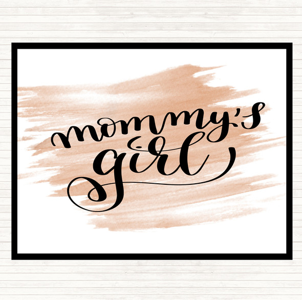 Watercolour Mommy's Girl Quote Dinner Table Placemat