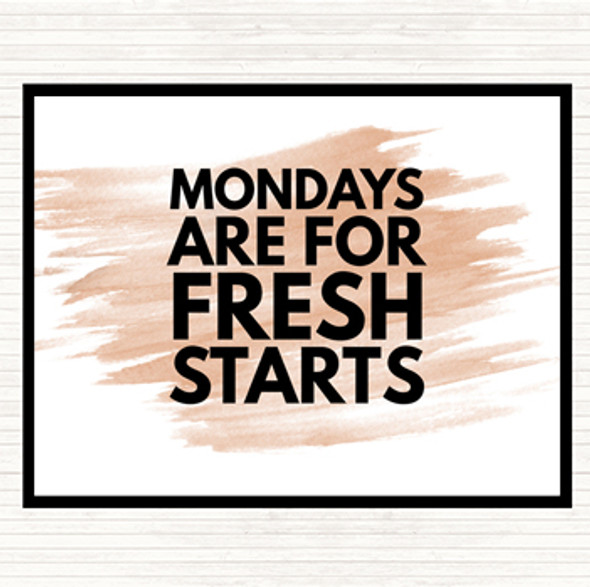 Watercolour Mondays Are Fresh Starts Quote Mouse Mat Pad