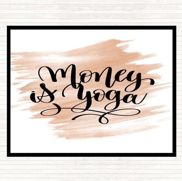 Watercolour Money Is Yoga Quote Dinner Table Placemat