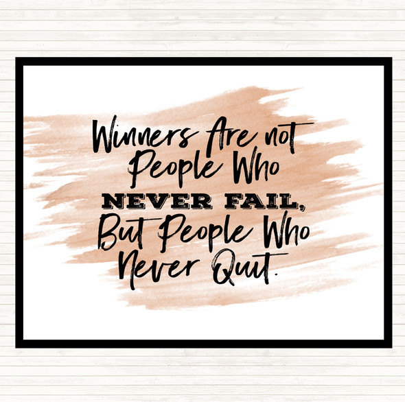 Watercolour Never Fail Quote Mouse Mat Pad