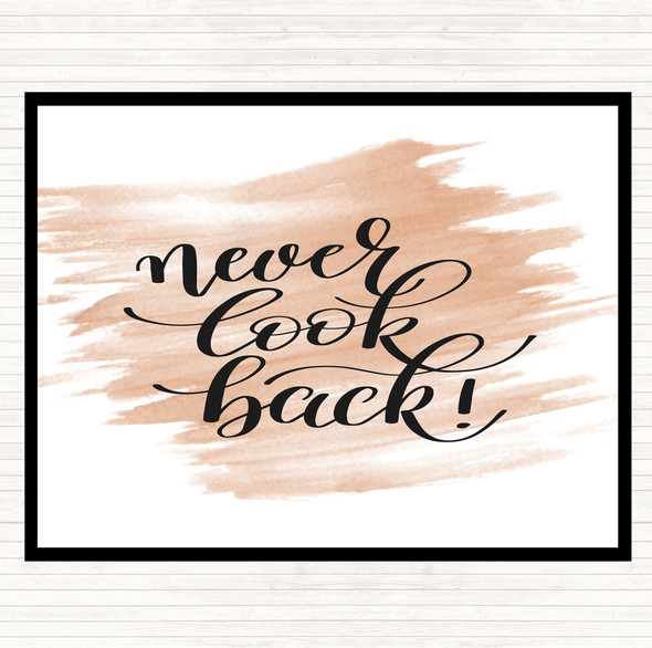 Watercolour Never Look Back Quote Mouse Mat Pad