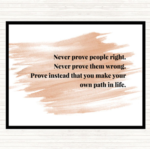 Watercolour Never Prove People Right Quote Dinner Table Placemat