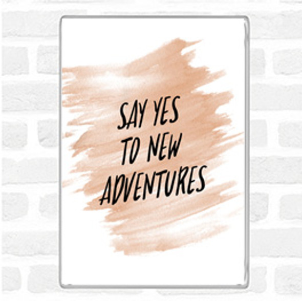 Watercolour New Adventures Quote Jumbo Fridge Magnet