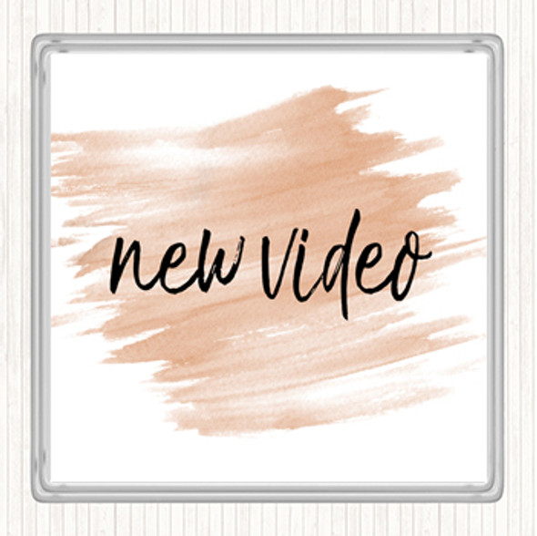 Watercolour New Video Quote Drinks Mat Coaster