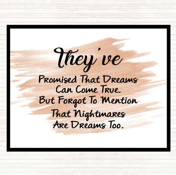 Watercolour Nightmares Are Dreams Too Quote Mouse Mat Pad