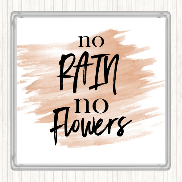 Watercolour No Rain Quote Drinks Mat Coaster