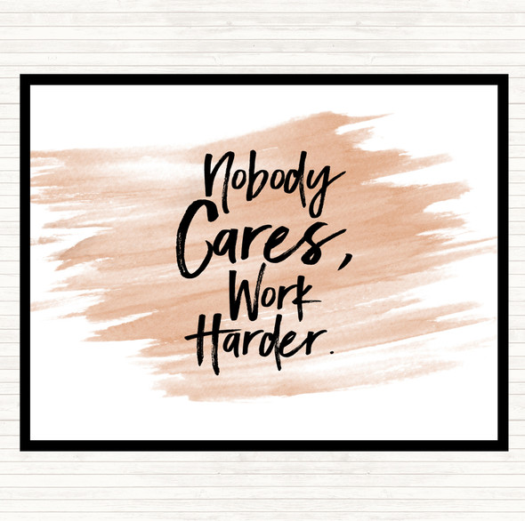 Watercolour Nobody Cares Quote Dinner Table Placemat