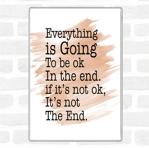 Watercolour Not The End Quote Jumbo Fridge Magnet
