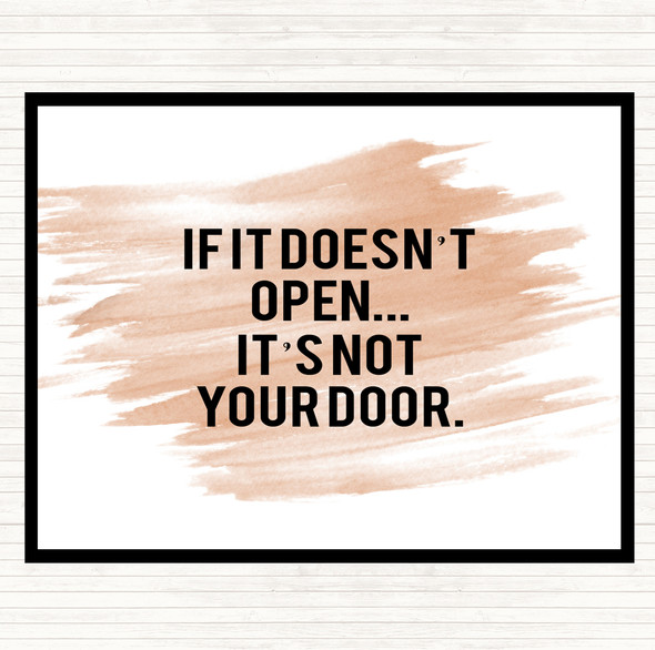 Watercolour Not Your Door Quote Dinner Table Placemat